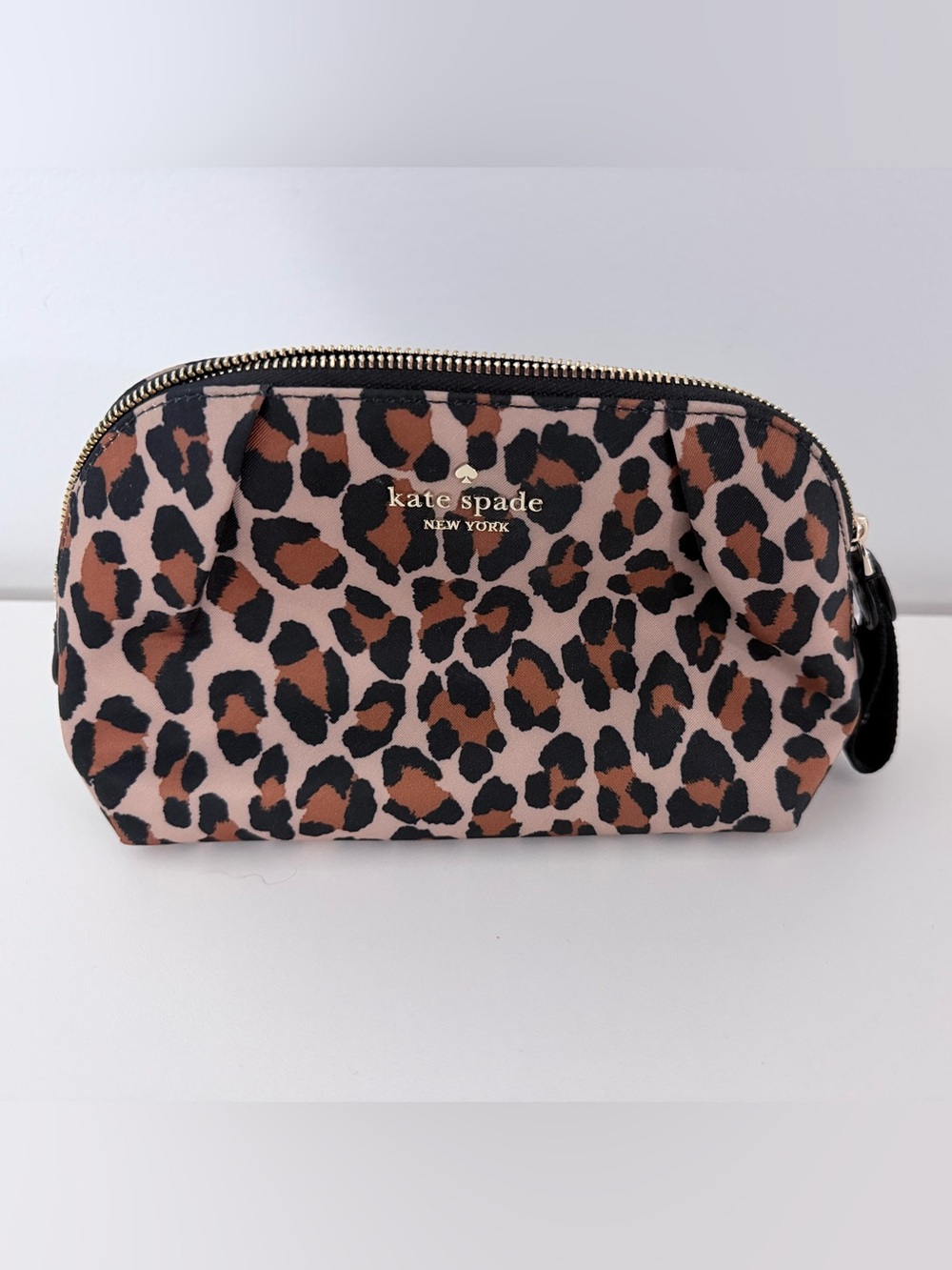 Kate Spade leopard cosmetic bag